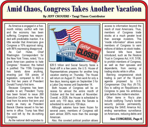 Amid Chaos, Congress Takes Another Vacation