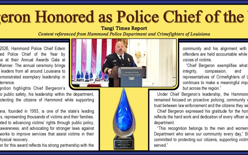 Bergeron Honored as Police Chief of the Year
