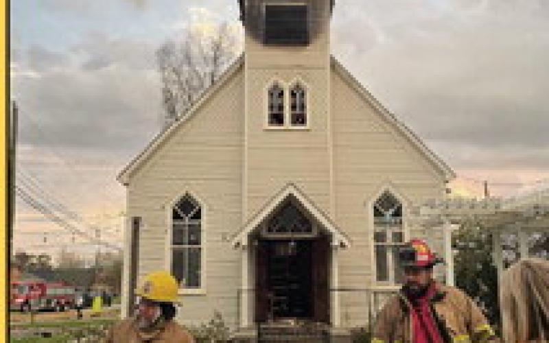 Twin Steeples Art Gallery Erupts in Flames