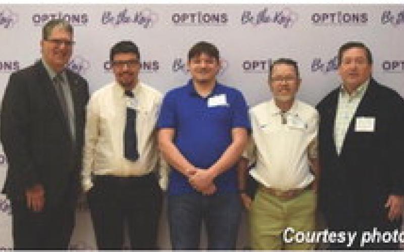 Pictured From Left to Right: State Senator Bill Wheat, Steven Bloom, Chris Carr and Brian Phillips, OPTIONS Participants and Lieutenant Governor Billy Nungesser.