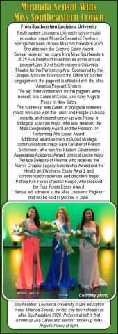 Miranda Sensat Wins  Miss Southeastern Crown 