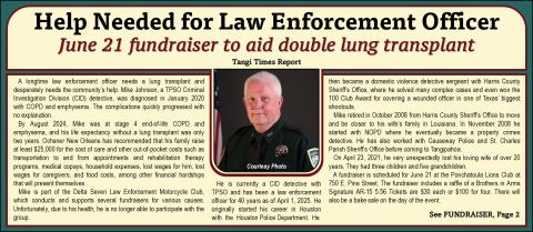 Help Needed for Law Enforcement Officer