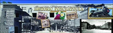 The new mural that welcomes people to the Ponchatoula historic district at 280 W. Pine Street This 1923 photograph provided the inspiration for Hans Geist’s new mural