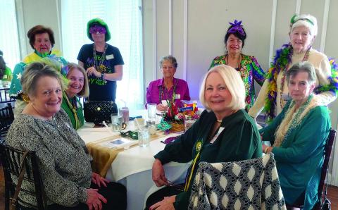 Some of the Gardenettes attending the Tangipahoa Joint Garden Club Meeting at Oak Knoll were (in circle) Jamie LeBlanc, Cynthia Cummer, District VI Director Donna Moran, Mellie Singer, Sunday Hanson, Vicky Fannaly, Margaret Bailey, Cricket Ayala, Kathy Bruce. (Courtesy Photo)