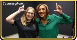 Darci Lourigan and Robin Roberts, co-anchor of ABC’s Qood Morning America, remind eueryone to “Lion Up!' Courtesy photo