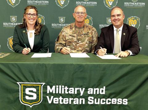 SLU declared Purple Heart School Southeastern Louisiana University was declared a Purple Heart School by the Military Order of the Purple Heart on Friday, Nov. 10. At the proclamation ceremony are, from left, Southeastern Director of Military and Veterans Success Emily Anthony, Major General Keith Waddell, and Southeastern President William S. Wainwright.