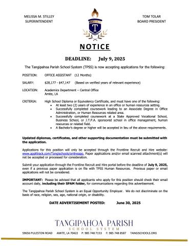TPSS Notice