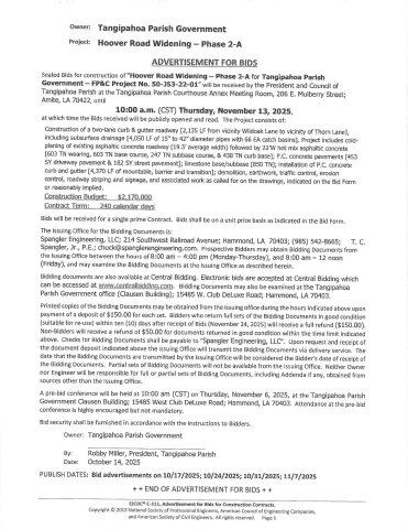 Hoover Road Widening - Phase 2-A