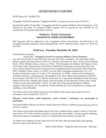 Advertisement for Bids pg1