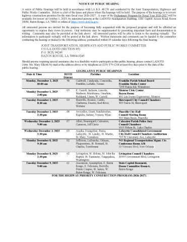 Public Hearing
