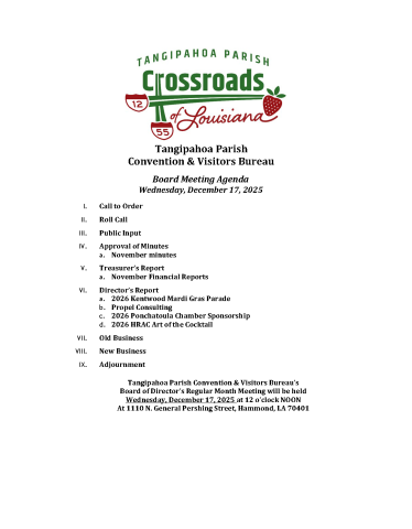 TPCVB Agenda