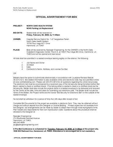 NOHS Parking Lot Replacement pg1