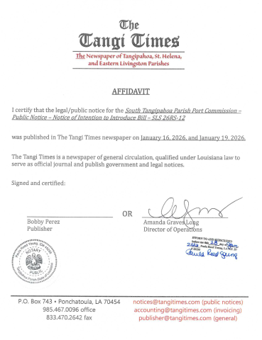 affidavit Port Commission pg1