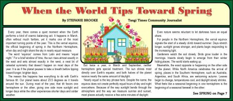 When the World Tips Toward Spring