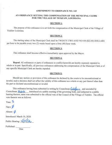AMENDMENT TO ORDINANCE 143  pg1