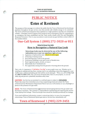 Kentwood - Natural Gas Leak Awareness