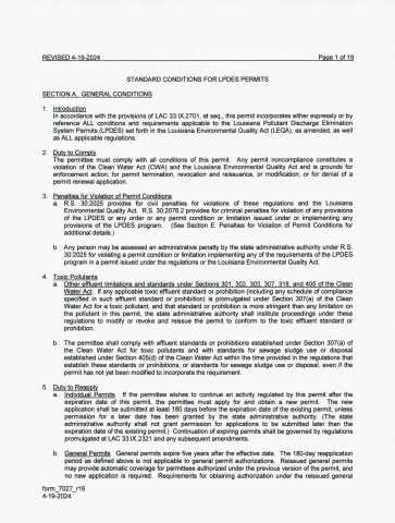 Roseland, La. Permit No.   LA0100790 pg14