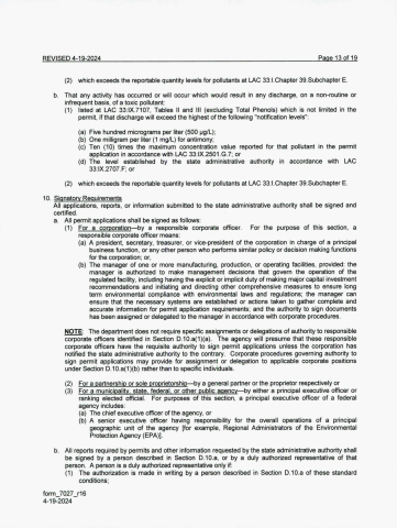  Roseland, La. Permit No.   LA0100790 pg26