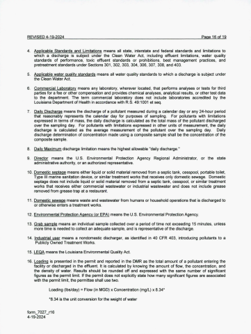  Roseland, La. Permit No.   LA0100790 pg29
