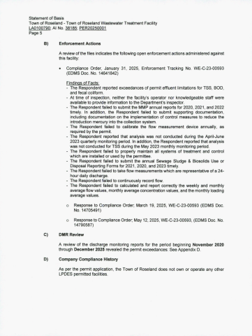 Roseland, La. Permit No.   LA0100790 pg37