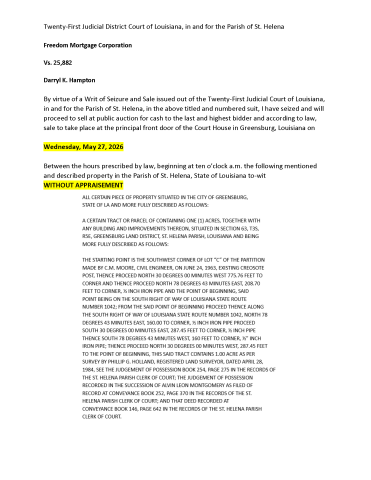 Sheriff Sale Darryl K. Hampton pg1