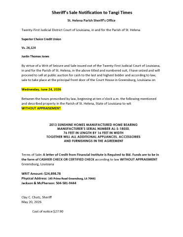 St. Helena Sheriffs Sale pg1