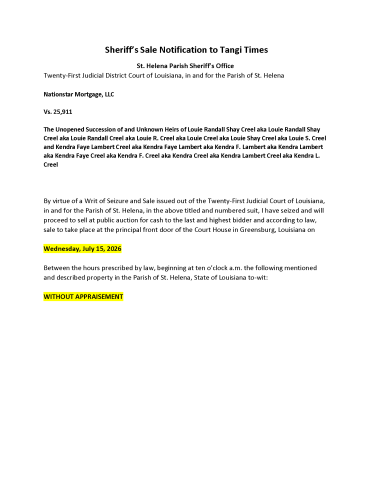 St. Helena Sheriffs Sale pg1