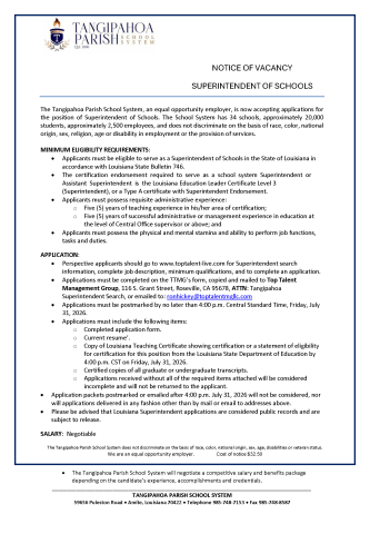 TPSS Superintendent Search