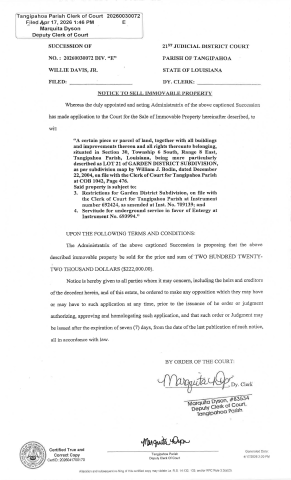 Willie Davis Succession