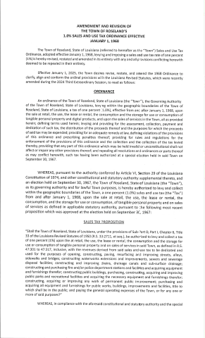 Roseland Tax Ordinance 1968 pg1
