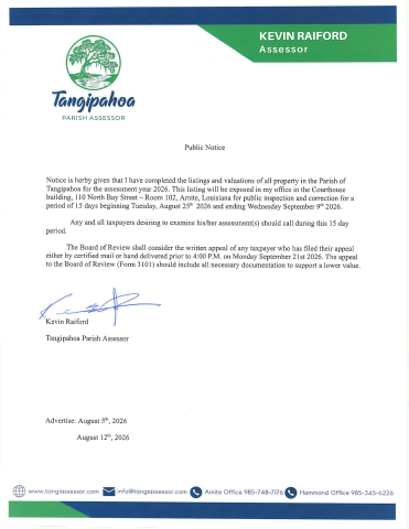 Property Tax Assessment Finished