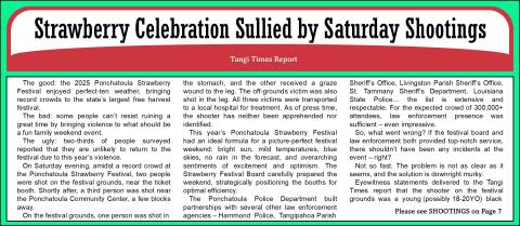 Strawberry Celebration Sullied by Saturday Shootings