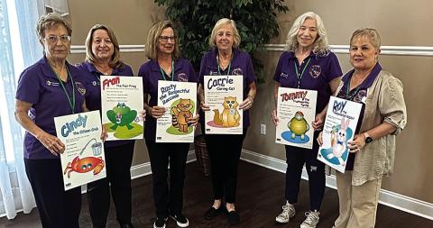 L to R: Character Critters Committee Members Donna Bouterie, Julie Desselles, Gwen Domiano, Marie Heck, Jamie McDonald, Pam Villagran Not Pictured: Jean Johnson and Sharon Milano (Courtesy Photo)