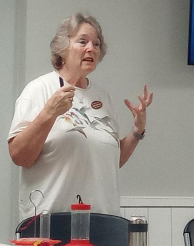 (Courtesy Photo) Jane Patterson, an authority on birds, especially hummingbirds, addressed the Gardenettes at their September meeting. She distributed handouts on plants that attract these beautiful birds.