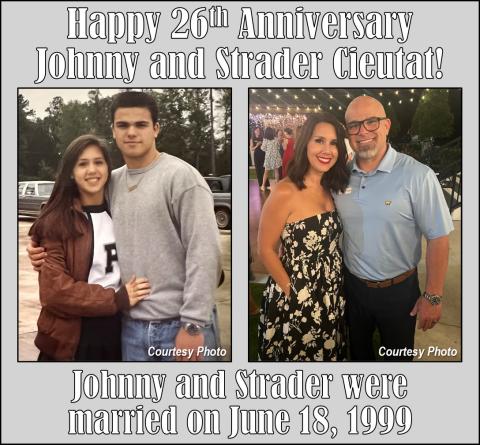Happy 26th Anniversary Johnny and Strader Cieutat!