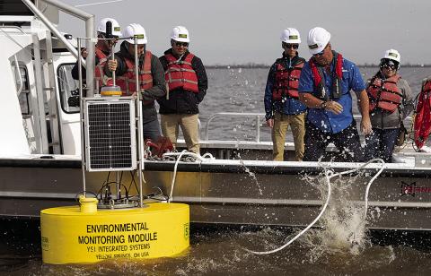 Southeastern Louisiana University deployed four buoys in Lake Maurepas Thursday (Feb. 1) for independent, scientific monitoring as part of Air Products’ work on its Louisiana Clean Energy Complex. Scientists will use data captured directly from the lake to closely monitor the ecosystem. (Courtesy
