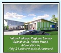 Future Audubon Regional Library Branch in St. Helena Parish Art Rendition by Holly &amp; Smith Architects of Hammond