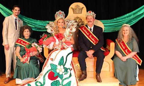 From left: 2025 Chairman, Tristen Miller; 2025 Strawberry Grand Marshal, Rhonda Sheridan; Strawberry Queen LIII, Alexis Lee; Strawberry King LIII, Darryl Poche; 2025 Strawberry Blossom, Chris Threeton