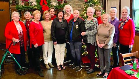 From left to right: Maureen Felder, Mitzie Verberne, Donna Bouterie, Gwen Domiano, Karen Moran, Gloria Messenger, Jean Hebert, Deputy Susie Cambre, Sue Nelson, Betty Bankston, Kathleen Hayman, Beverly Webre, Mille Meyers