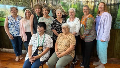 Seated: District VI Director Vicky Fannaly; Phyllis Young, Bogalusa Garden Guild. Standing: Alisa Janney, Baton Rouge Garden Club; Kim Vanek, Covington Garden Club; Kim Callegan, West Baton Rouge Garden &amp; Civic; Sandy Grimm, Belle Oaks Garden Club; Susan Pizani, Gardenettes; Virginia Bruce, Denham Springs Garden Club; Susan McNeese, Mt. Hermon Garden Club; Nancy Jenkins, Designs by Pines. (Courtesy Photo)