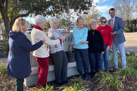 Gardenettes Mary Hirsch, Margaret Bailey, President Susan Pizani, arbor day chairman Sunday Hanson, Marilyn Wright, and Sandy Cusick present Ponchatoula Mayor Wesley Daniels with a large Live Oak. ( Courtesy Photo)