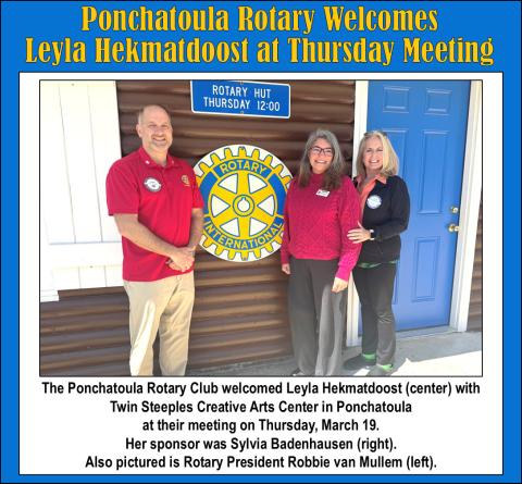 Ponchatoula Rotary Welcomes Leyla Hekmatdoost at Thursday Meeting