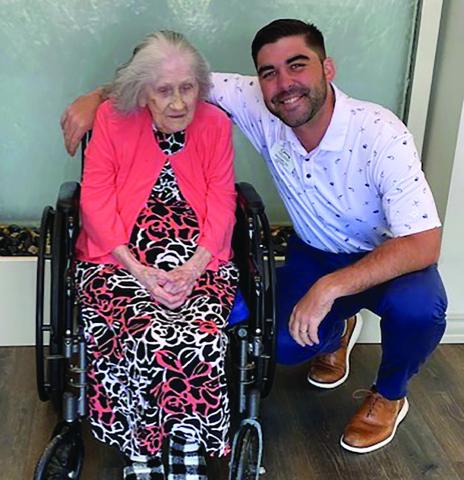 Mrs. June Dedon and caregiver (Courtesy Photo)