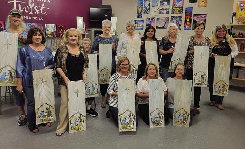 L to R: standing/ sitting - Jean Hebert, Susan Melancon, Pam Villagran, Maureen Felder, Sue Nelson, guest Lucie Hanewinkel, Gloria Messenger, Jamie McDonald, Karen Moran, guest Jeannie Luckett Kneeling - Gwen Domiano, Julie Desselles, Lynn Garro Not pictured - Jean Johnson (Courtesy Photo)