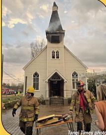Twin Steeples Art Gallery Erupts in Flames