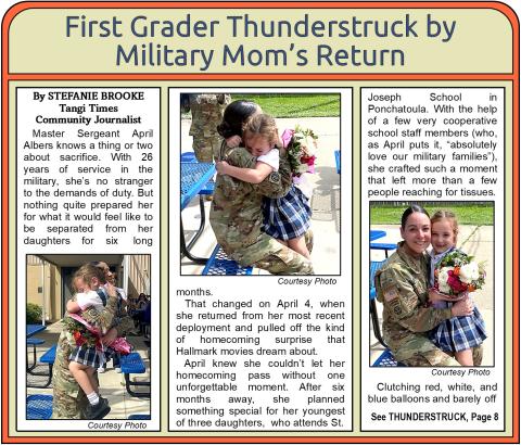 Firt Grader Thunderstruck by Military Mom's Return