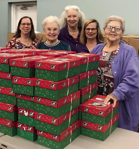 Left to right: Ann Bourliea, Sheila Gagliano, Jean Hebert, Gwen Domiano, Maureen Felder (Courtesy Photo)