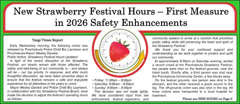New Strawberry Festival Hours - First Measure in 2026 Safety Enhancements
