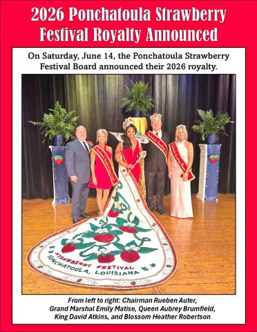 2026 Ponchatoula Strawberry Festival Royalty Announced
