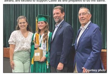 L to R: Victoria Kinchen, 2014 recipient; Callie Arthur, 2025 recipient; Tony Guagliardo III; Tony Guagliardo Jr.